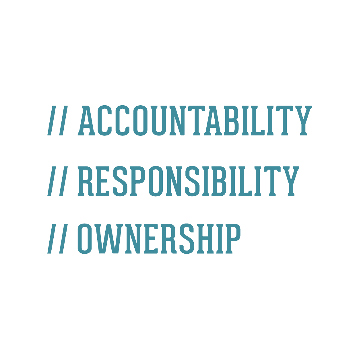 Accountability, Responsibility, Ownership